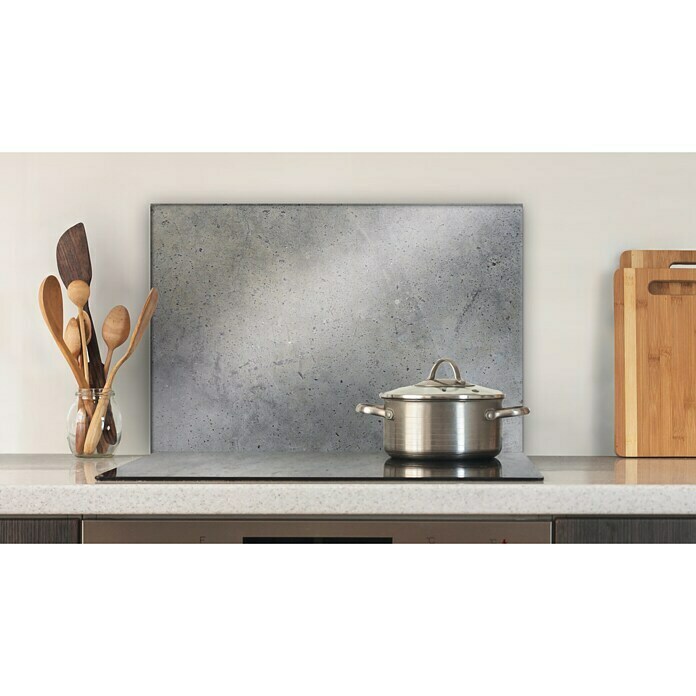 CUCINE Küchenrückwand (Dark Concrete, 60 x 40 cm, Stärke: 6 mm, Einscheibensicherheitsglas (ESG))