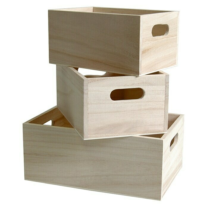 Artemio Set cajas de madera Lisa 