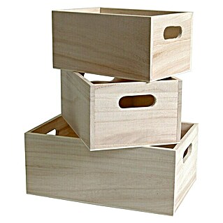 Artemio Set cajas de madera Lisa (3 ud.)