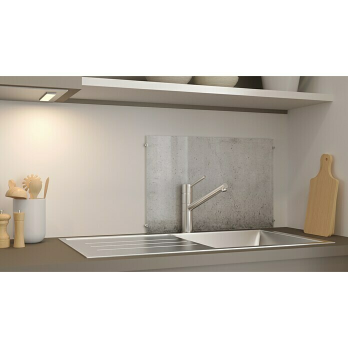 CUCINE Küchenrückwand (Cracked Concrete, 60 x 40 cm, Stärke: 6 mm, Einscheibensicherheitsglas (ESG))