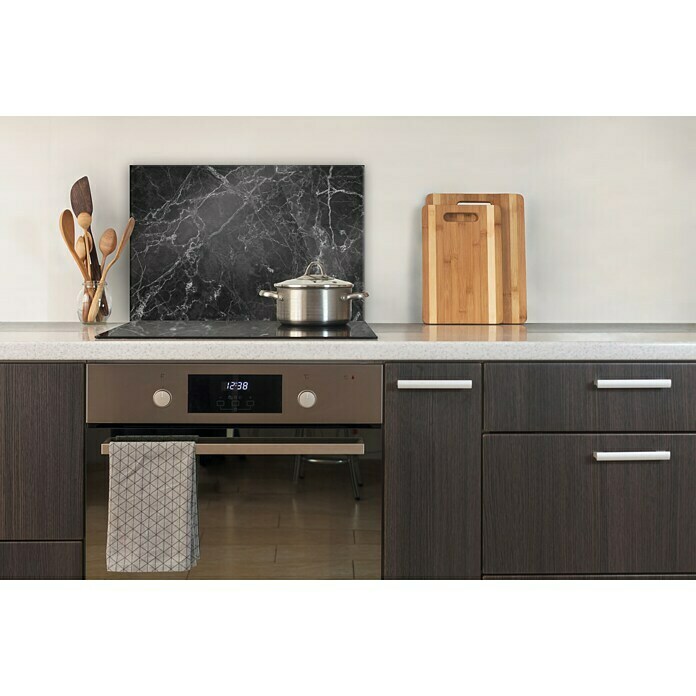 CUCINE Küchenrückwand (Black Marble, 60 x 40 cm, Stärke: 6 mm, Einscheibensicherheitsglas (ESG))