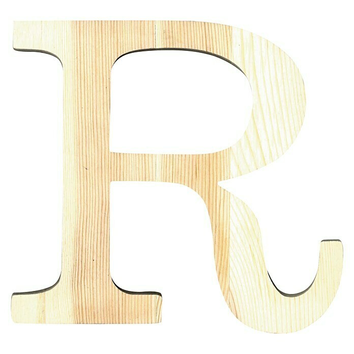 Artemio Letra de madera (Motivo: R, L x An x Al: 19 x 1 x 19 cm, Madera)