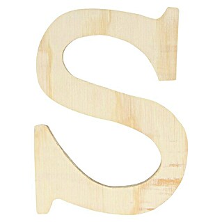 Artemio Letra de madera (Motivo: S, L x An x Al: 11,5 x 1 x 11,5 cm, Madera)