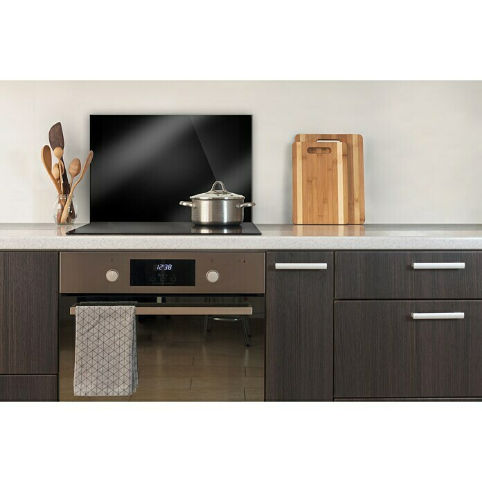 CUCINE Küchenrückwand (Schwarz, 60 x 40 cm, Stärke: 6 mm, Einscheibensicherheitsglas (ESG))