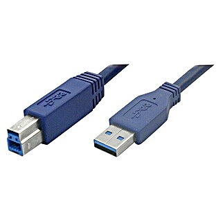 Metronic Cable USB (Largo: 1,5 m, Clavija USB A, clavija USB B, Azul)