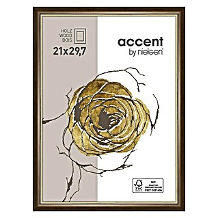 Nielsen Bilderrahmen Ascot (Dunkelbraun/Gold, 21 x 29,7 cm / DIN A4, Holz)