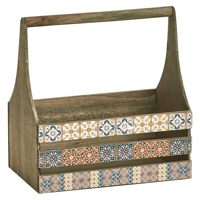 Zeller Present Aufbewahrungsbox Deko-Kiste mit Griff Mosaik 
