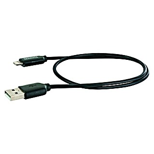 Schwaiger USB kabel za punjenje Lightning (USB A utikač, utikač Lightning, 0,5 m, Crne boje)