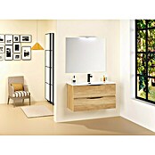 Conjunto de mueble de baño Bruna (90 cm, 3 piezas, Nature, Mate)