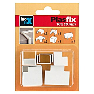 Inofix Plasfix Kit de accesorios para canaleta (Blanco, An x Al: 1,6 x 1 cm, 7 ud.)