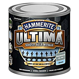 Hammerite Metall-Schutzlack ULTIMA (RAL 7042, Verkehrsgrau, 250 ml, Glänzend)