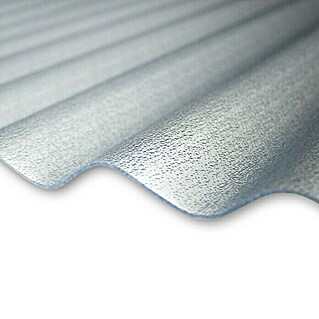 Wellplatte (2.500 x 900 x 2,2 mm, Polycarbonat, Transparent, C-Struktur, 76/18 mm, Rund)
