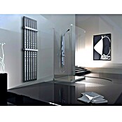 Designheizkörper Broken Mirror 3 (47 x 180 cm, Mit 2 Handtuchhalter (50 mm), 1.118 W bei 75/65/20 °C, Weiß/Moonstone-Grau)