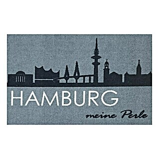 Fußmatte Hamburg (Skyline, Grau, 40 x 60 cm, Material Nutzschicht: 100 % Polyamid)