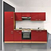 Respekta Küchenzeile KB270BRE (Breite: 270 cm, Mit Elektrogeräten, Rot)