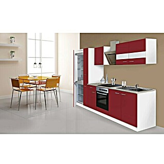 Respekta Küchenzeile KB300WRCGKE178 (Breite: 300 cm, Rot, Mit Elektrogeräten)
