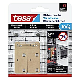Tesa Klebeschraube (Geeignet für: Mauerwerk, Belastbarkeit: 10 kg, 2 Stk., Rechteckig)