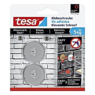Tesa Klebeschraube (Geeignet für: Mauerwerk, Belastbarkeit: 5 kg, 2 Stk., Rund)