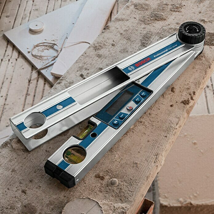 Bosch Professional Digitaler Winkelmesser GAM 220 MF (Messbereich: 0 - 220°, Berechnung von doppelten Gehrungswinkeln)