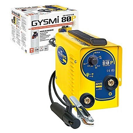 Gys Elektrodenschweißgerät GYSMI 80P (Schweißstrom: 10 - 80 A, Elektrodenstärke: 1,6 - 2,5 mm)