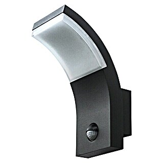 Starlux Aplique exterior LED con sensor Vincenza (7 W, L x An x Al: 122 x 84 x 190 mm, Gris plata, Opal, Blanco cálido)