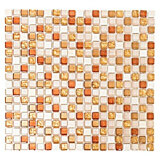 Mosaikfliese Quadrat Crystal Mix XCM M920 (30,5 x 32,2 cm, Ocker, Glänzend)