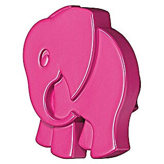 Pomo infantil para mueble (Plástico, Pink, Característica de diseño: Elefante)
