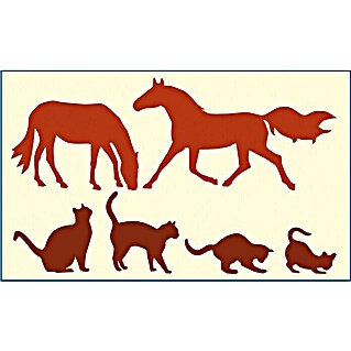 Mako Creativ Line Šablona s motivom (Konji i mačke, 36 x 21 cm, Folija)
