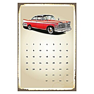 Blechschild Kalender (Antik/Vintage/Retro, 30 x 45 cm, Oldtimer)