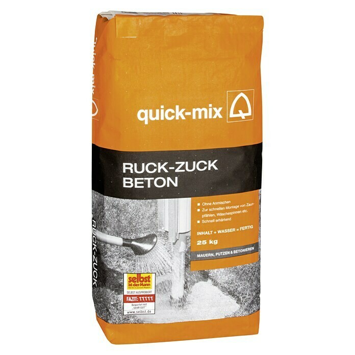 Quick-Mix Trocken-Fertigbeton (25 kg, Grau)