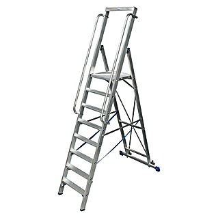 Krause Stabilo Stufenstehleiter (Arbeitshöhe: 4,1 m, 9 Stufen, Aluminium)