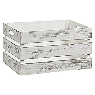 Zeller Present Caja de madera (39 x 29 x 21 cm, Blanco)