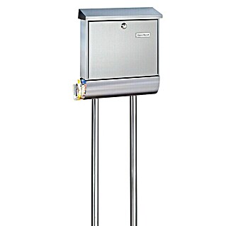 Burg-Wächter Briefkastenständer Universal 150 (Ø x H: 32 x 1.500 mm, Geeignet für: Briefkästen aus Stahl/Edelstahl/Kunststoff, Silber)