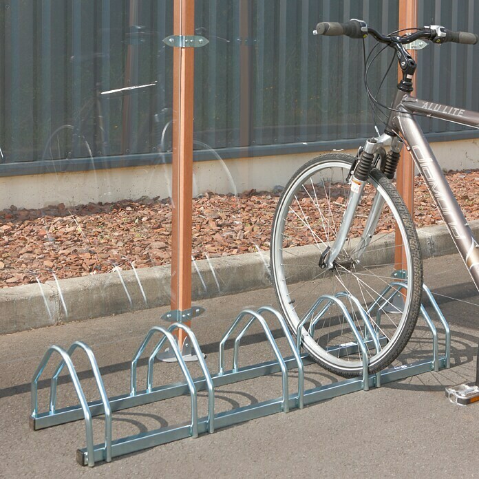 Mottez Fahrradständer (133 x 33 x 26 cm, Passend für: 5 Fahrräder, 5 Bügel)