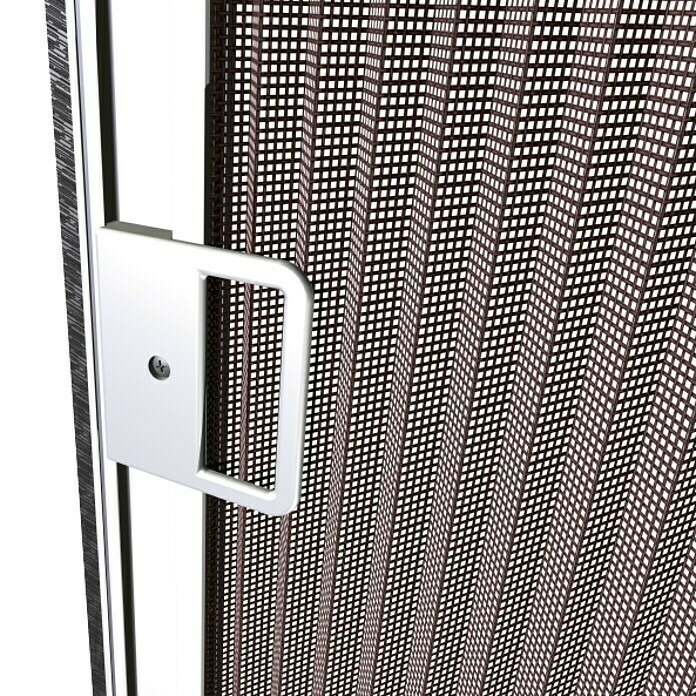 Windhager Insektenschutztür Plissee Doppeltüre Expert (240 x 240 cm, Farbe Rahmen: Weiß, Farbe Gewebe: Anthrazit)