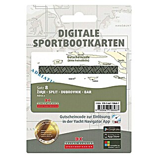Digitale Sportbootkarte: Satz 8 - Adria 2; Zirje - Split - Dubrovnik - Bar