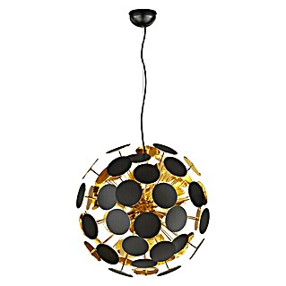 Reality Leuchten Okrugla viseća svjetiljka Discalgo (40 W, Ø x V: 54 x 150 cm, Crne boje, Zlatne boje, E14)