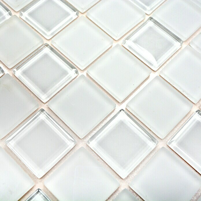 Zelfklevend mozaïek Quadrat Crystal Mix SAM 4CM20 (30 x 30 cm, Wit, Mat)