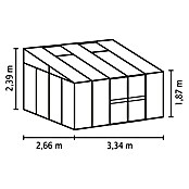 Vitavia Gewächshaus Helena 8600 (2,66 x 3,34 x 2,39 m, Farbe: Weiß, Einscheibensicherheitsglas (ESG))