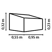 Vitavia Frühbeet Levana 2 Kiesel (55 cm x 95 cm x 23 mm, Aluminiumfarben, Polycarbonat)