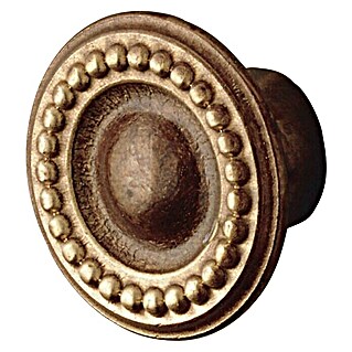 Möbelknopf (Ø x H: 25 x 19 mm, Messing, Braun durchgerieben)