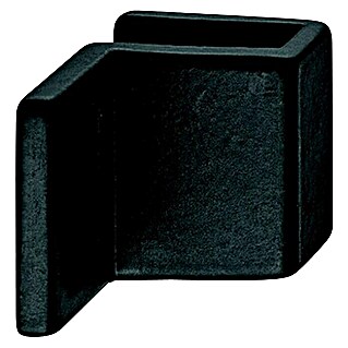 Ručkica za staklena vrata (Prikladno za: Debljina stakla 4 – 6 mm, D x Š x V: 20 x 20 x 28 mm, Cinkov tlačni lijev, Crne boje, Plastični odbojnik)