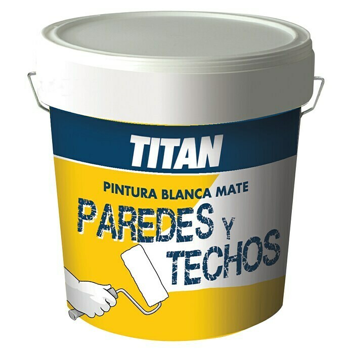 Titan Pintura para paredes techos (Blanco, 15 l, Mate)