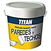 Titan Pintura para paredes techos (Blanco, 15 l, Mate)