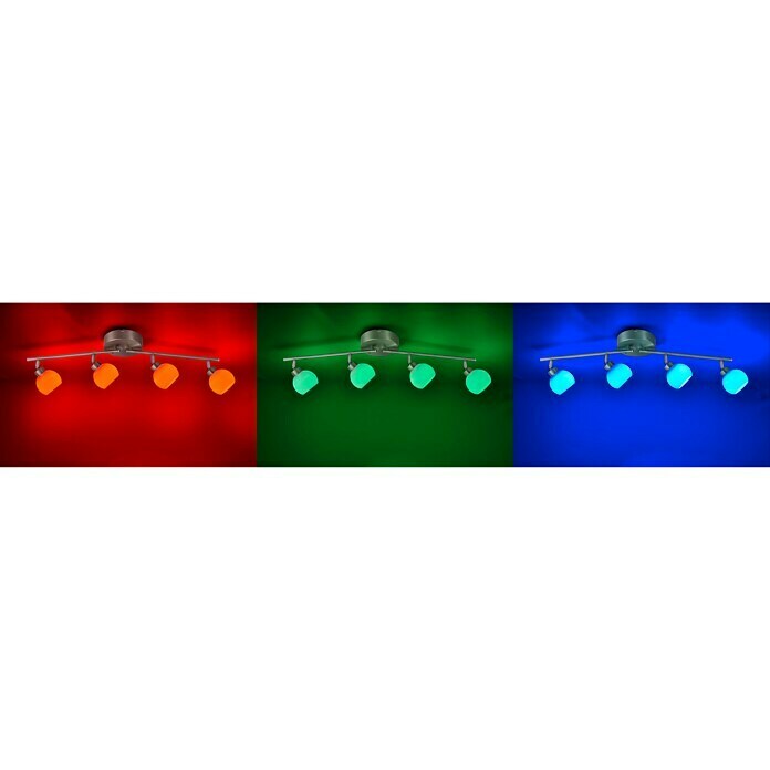 LeuchtenDirekt Lola LED-Deckenstrahler Lotta (4-flammig, 4 x 3,5 W, RGB)