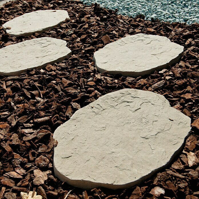 Placas para caminos Piedra (46 x 32 x 4 cm, Blanca natural, Hormigón)