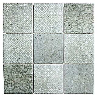 Mozaïektegel Quadrat Shabby CELLO (29,8 x 29,8 cm, Grijs, Mat)