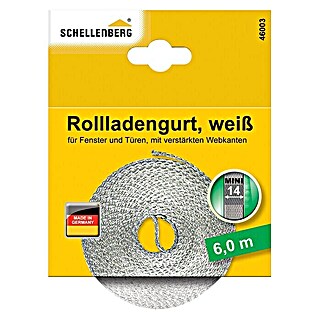 Schellenberg Rollladengurt Mini (Weiß, Länge: 6 m, Gurtbreite: 14 mm)