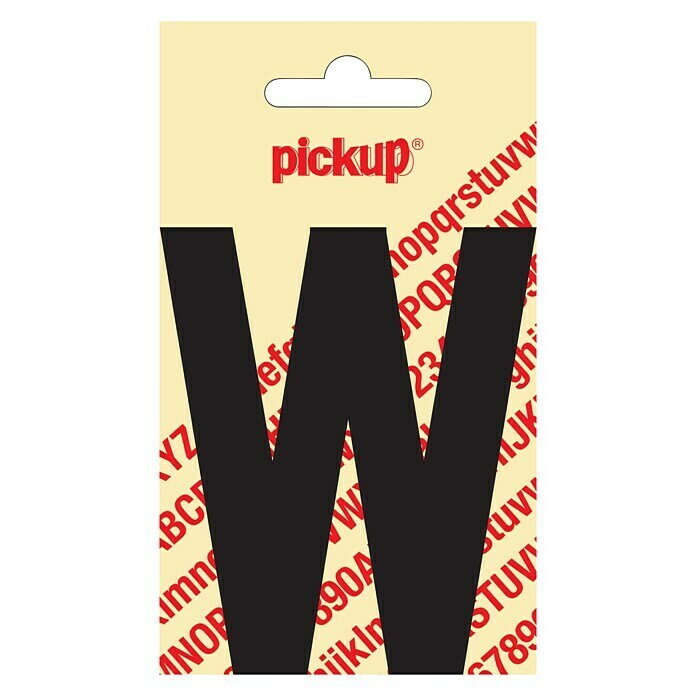 Pickup Etiqueta adhesiva (Motivo: W, Negro, Altura: 90 mm)