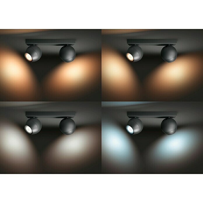 Philips Hue Regleta LED Buckram (11 W, Negro, L x An x Al: 8,2 x 25,2 x 10,3 cm)